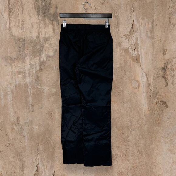 Columbia Track Pants Jet Black Nylon White Ankle Logo Mesh Lined - Picture 3 of 6